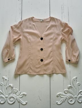 Frank & Oak Peach Button-Up Blouse
